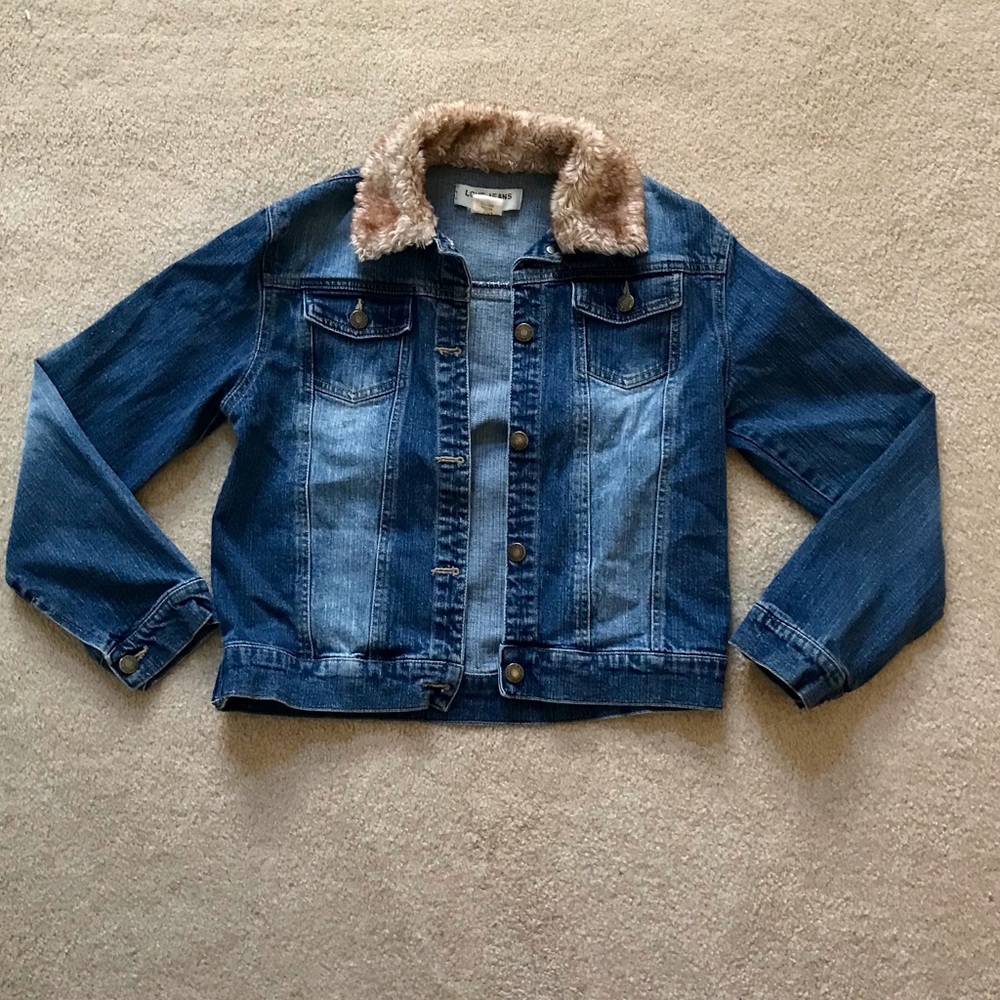 Love Jeans Denim Jacket With Faux Fur